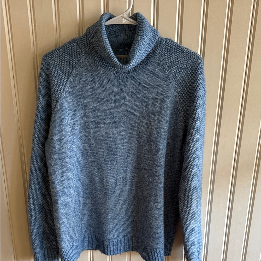 LOFT Heather Blue Turtleneck Sweater